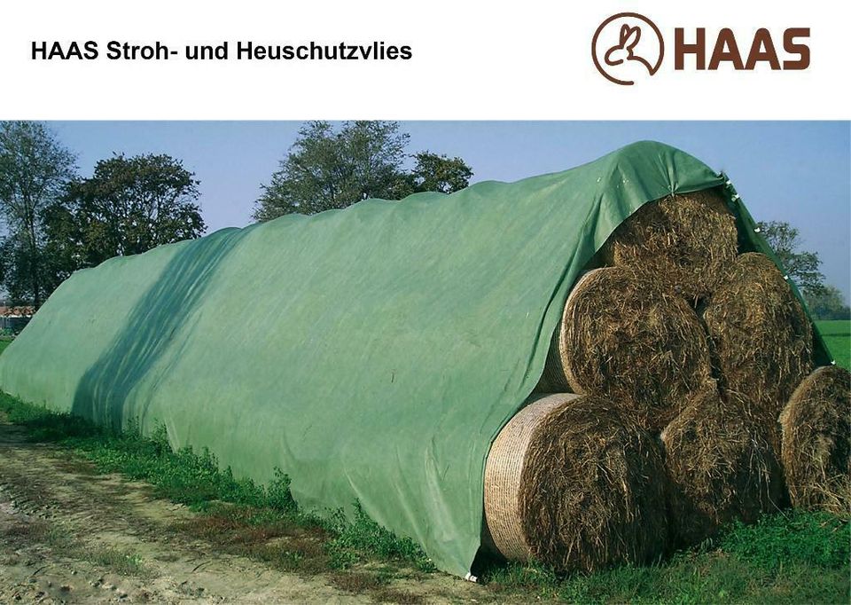 Stroh- und Heuschutzvlies – 9,8 m x 25 m, reißfest, 130 g/qm in Nümbrecht