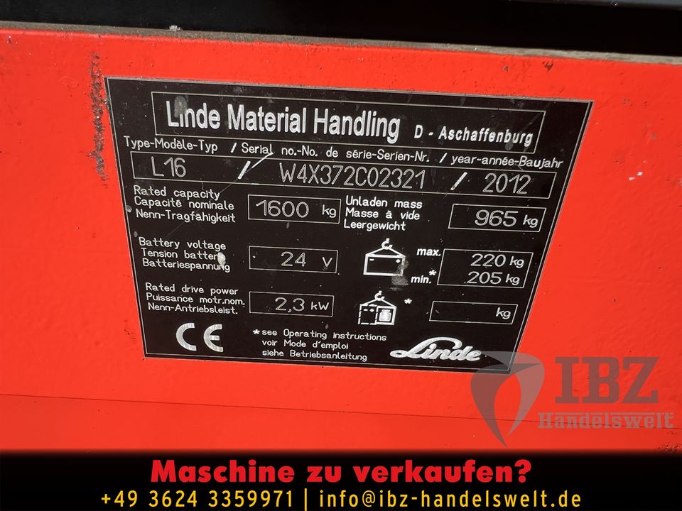 Linde L16 Hochhubwagen Stapler Duplex 1,6t 2t 1,5t L14 Ameise Hubwagen Still in Ohrdruf