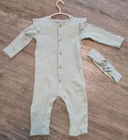 NEU Reserved Baby Mädchen Jumpsuit Strampler mint 80 Haarband Nordrhein-Westfalen - Preußisch Oldendorf Vorschau