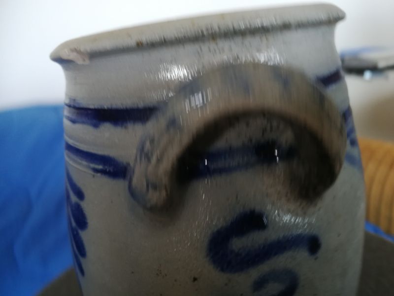 Vorrat Topf Behälter Ton Steingut Keramik Salzglasur graublau /AZ in Friedrichsdorf