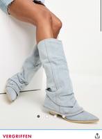 Wadenhohe Jeans-Stiefel in Blau mit abgedecktem Design Baden-Württemberg - Wolfach Vorschau