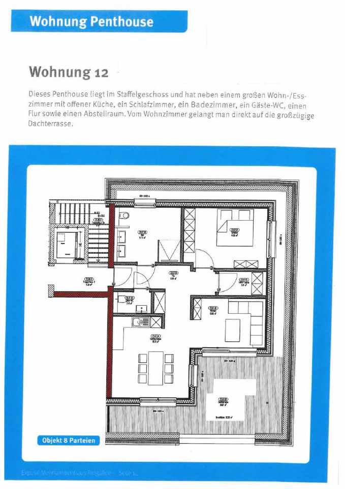 exlusive 2 Zimmer-Penthousewohnung (KFW 55 + Standard) in Versmold