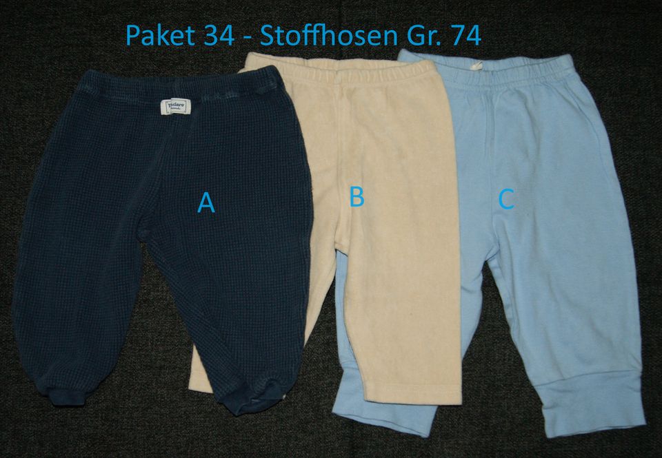 Kleiderpaket 34 - Stoffhosen Gr. 74 in Rödermark