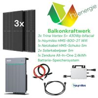 BALKONKRAFTWERK KOMPLETT SET 12900W/800W inkl. 2,4 kWh Speicher Thüringen - Leinefelde-Worbis Vorschau