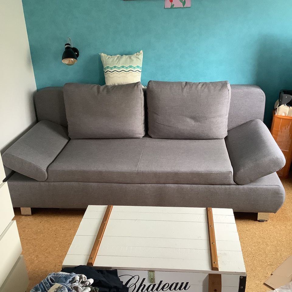 Schlafsofa Sofa Grau Schrank Shabby Landhaus Tisch Maison Weiß in Bochum