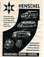 Henschel & Sohn Kassel Werbung Reklame Vintage-Deko 1951 Baden-Württemberg - Steinen Vorschau