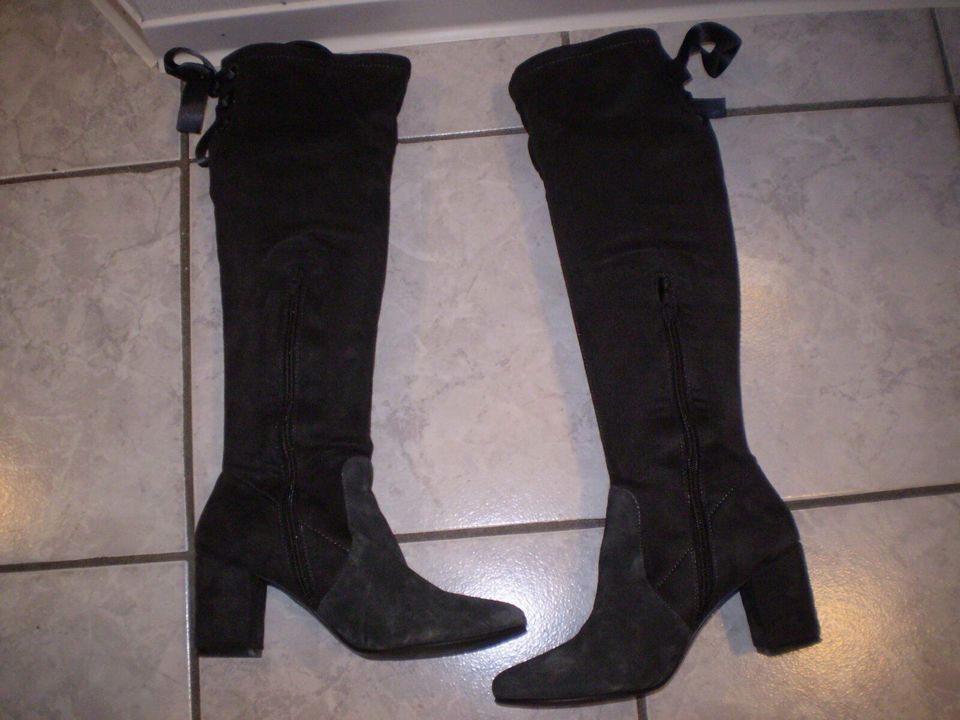 Pier One Damen Stiefel mit Schleife,Gr.39 ,Grau,Leder in Schönbornerhof