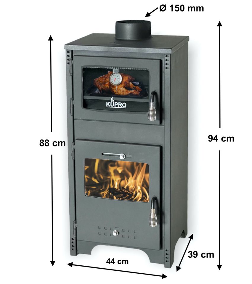 Kaminofen mit Backfach 8 kW Holzofen Kamin 7 kW Werkstattofen in Wietzendorf