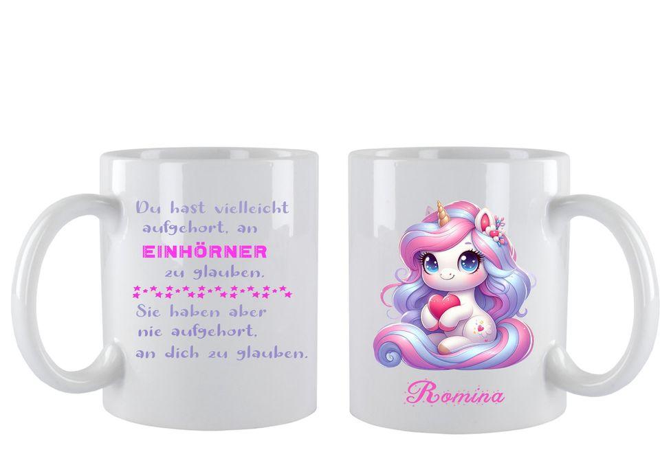 Einhorn TASSE EINHORN FOTOTASSE KAFFEEBECHER MOTIVTASSE Kinde in Taufkirchen Vils