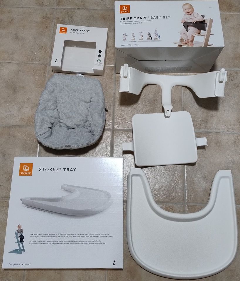 Stokke Tripp Trapp Zubehörset (Baby Set / Tray / Baby Cushion) in Ottobeuren