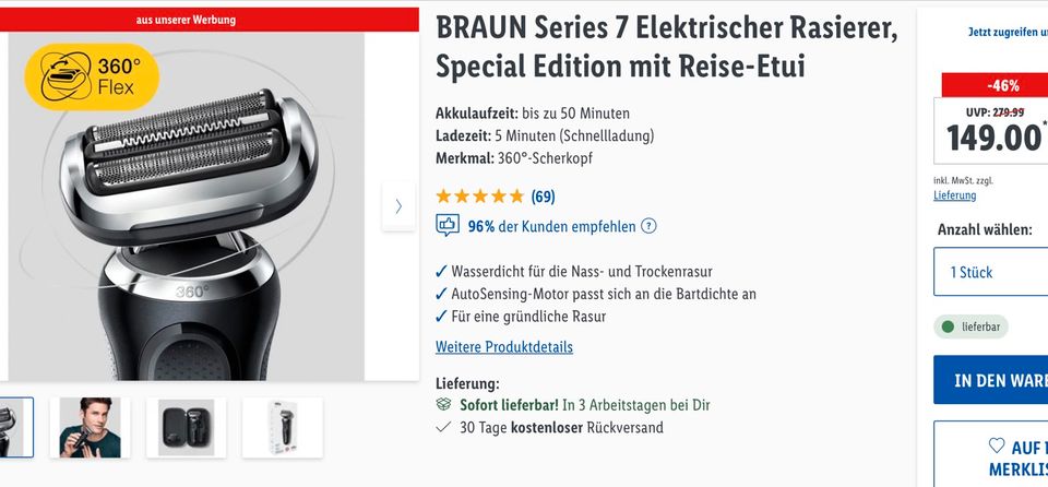 BRAUN: S 7 Rasierer Special Edition mit Reise-Etui in Baden-Württemberg -  Freiburg im Breisgau | eBay Kleinanzeigen ist jetzt Kleinanzeigen