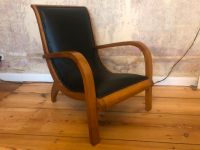 Teak & Leder Sessel / Lounge Chair im Mid Century / Art Deco Stil Berlin - Mitte Vorschau
