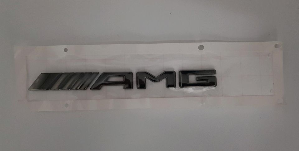 Original Mercedes Benz E-Klasse AMG Schriftzug Logo schwarz in Seligenstadt