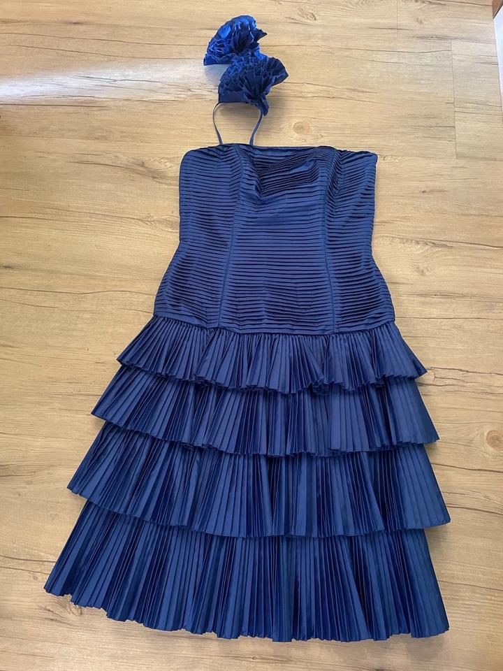 Cocktailkleid vintage royalblau mit Plisseefalten Veramont in München