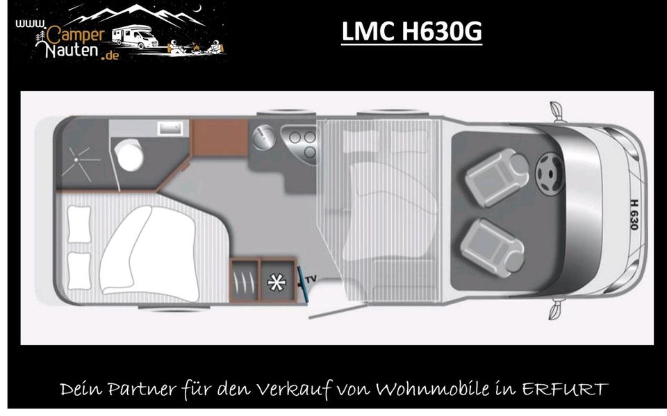 LMC H630G,Rahmen Fenst.,Hubbett,Mark.,Navi,Fahrradt. in Erfurt