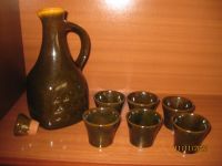 Likör Schnaps Set, Karaffe mit sechs Gläschen/Becher, Steingut Baden-Württemberg - Emmendingen Vorschau