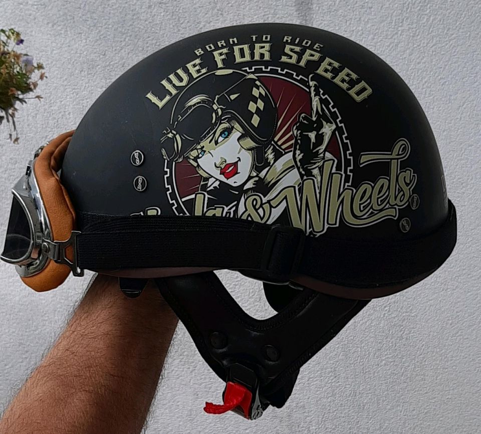 Motorrad Jet Halbhelm mit Brille Gr.XXL in Ludwigshafen