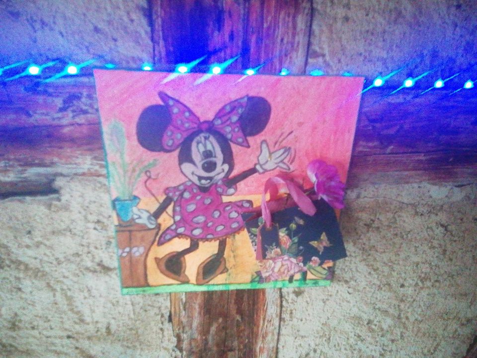 Minnie / Mickey Maus SELBST GEMALTE BILDER auf Leinwand in Schwanebeck
