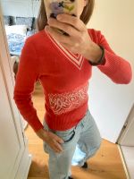 Pulli Pullover 70er 34 36 rot Strick Schurwolle v-neck vintage Düsseldorf - Gerresheim Vorschau