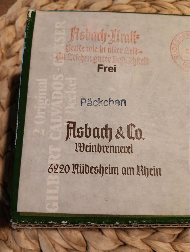 Original Gilbert Calvados Gläser in OVP Karton Asbach Uralt in Tiefenbach Kr Passau
