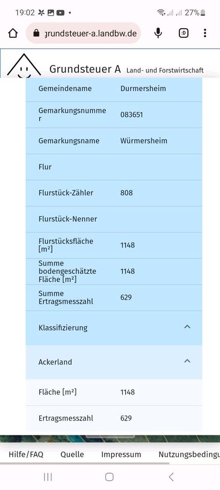 Grundstück nur ca. 60m von Würmersheim entfernt zu  verkaufen in Bietigheim