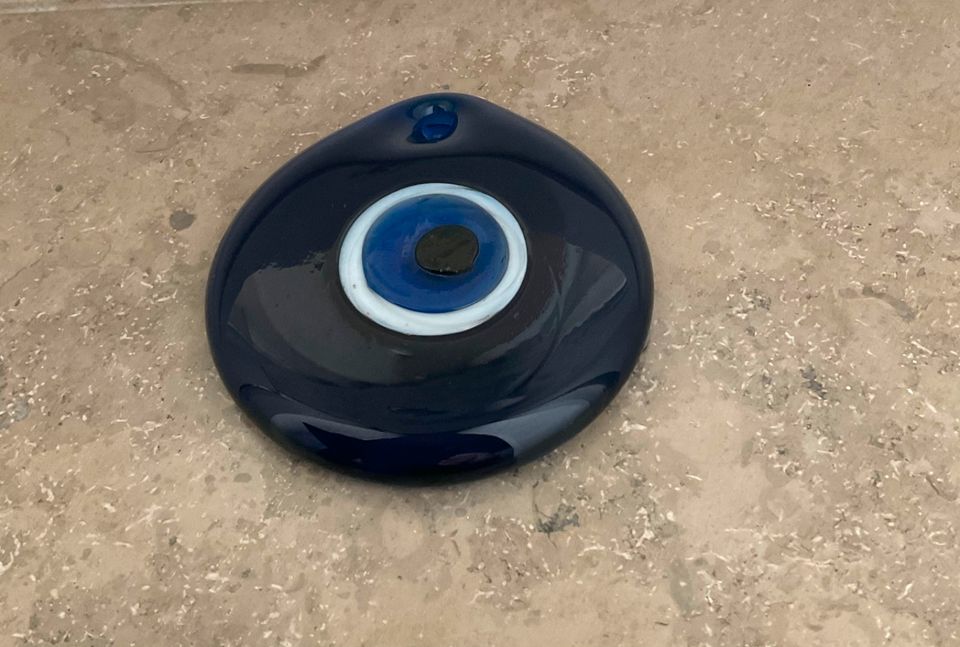 Blaues Deko Auge Amulett Glas Schutz gegen bösen Blick Evil Eye in Unterschleißheim
