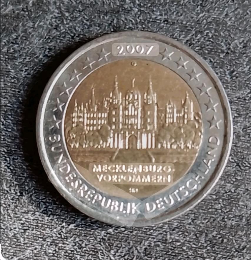 2 Euro Münze Gedenkmünze MECKLENBURG - VORPOMMERN 2007, "G" in Brietlingen