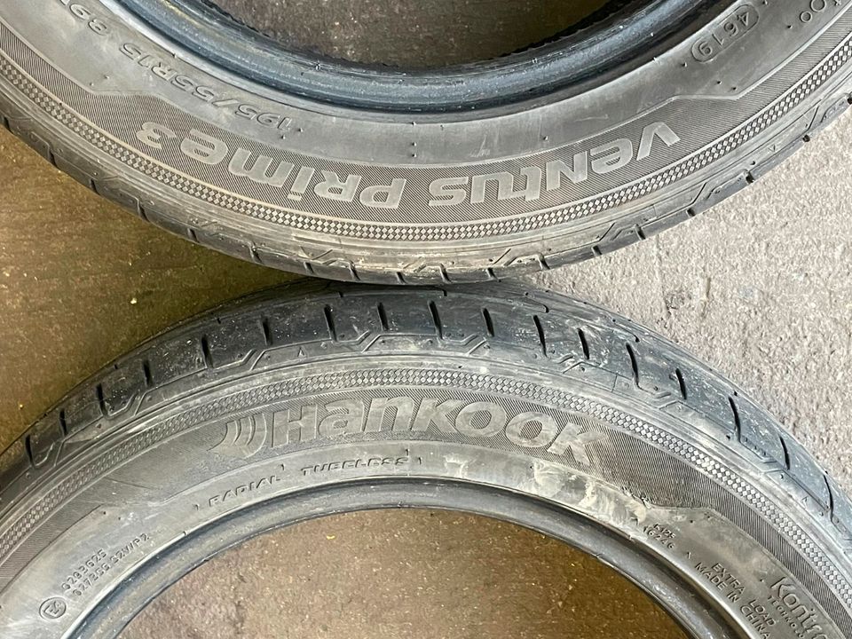 2 gebr. Sommerreifen 195/55 R15 89V, Hankook (inkl.Montage) in Lippstadt