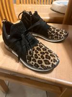Damen Schuhe Turnschuhe Sneaker schwarz leo silber Glitzer 38 Bayern - Eichenau Vorschau