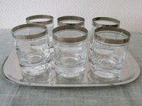 6 Gläser Platinrand inkl Tablett Whisky Wasser 70er Vintage Retro Nordrhein-Westfalen - Beverungen Vorschau