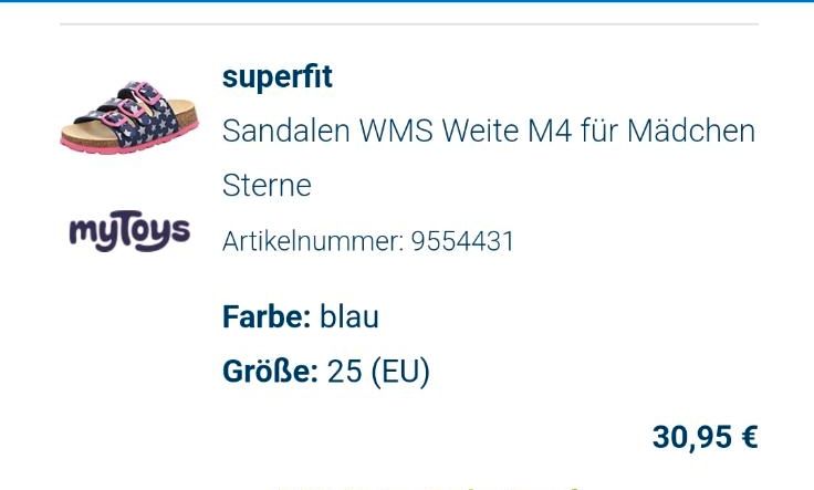 Mädchen Hausschuh, Größe 25, Marke Superfit in Walsrode