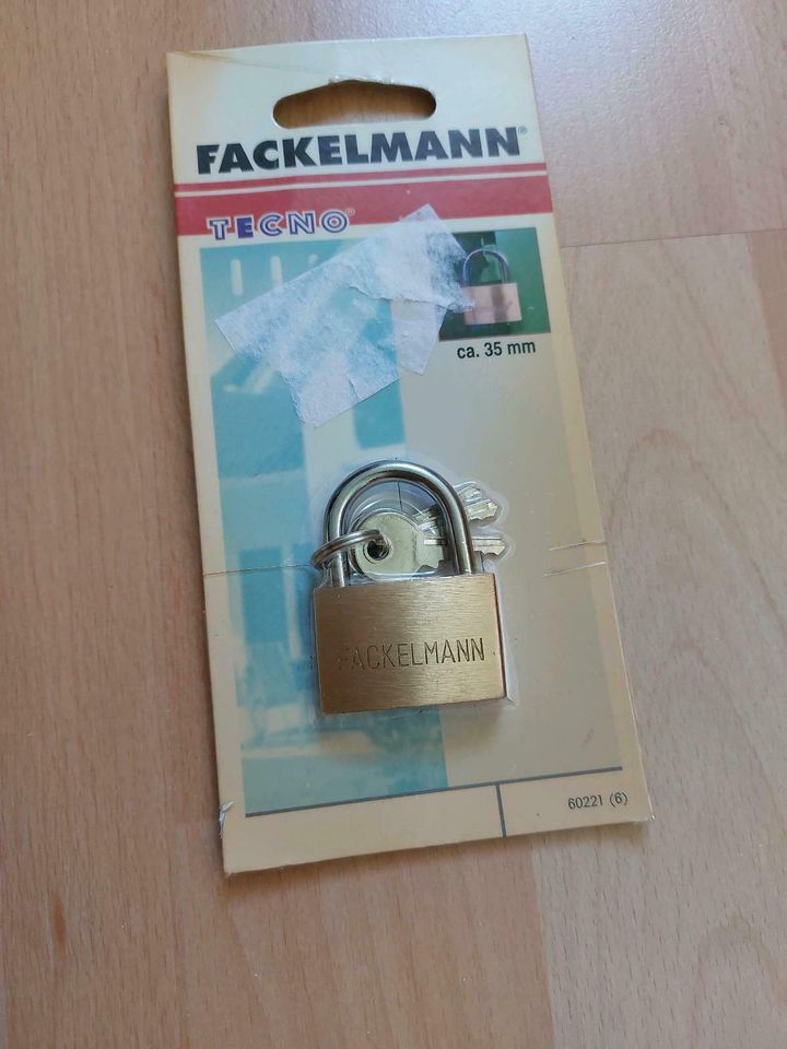 Vorhängeschloss 35 mm mit 3 Schlüssel " FACKELMANN  TECNO in Rosenberg