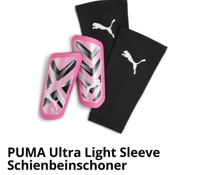 Neu Puma rosa Schienbeinschoner gr. S ca 8-11 Jahre fussball in Bernsdorf