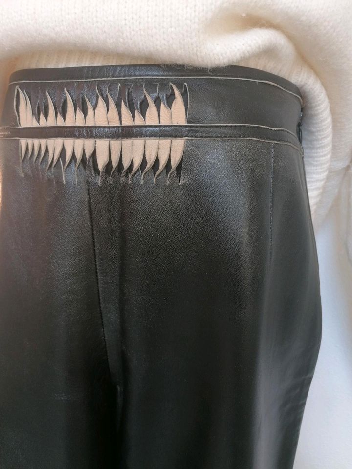 Escada Lamm Leder Hose 36/S schwarz in München