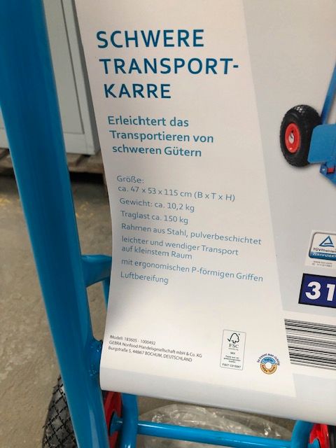 20 x Sackkarre Transportkarre 150 kg Luftbereift NEU !! in Wetter (Ruhr)