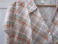 Karo Bluse Kurzarm Baumwolle Gr 52 Neu 71cm breit Eiscreme Farben Niedersachsen - Hildesheim Vorschau