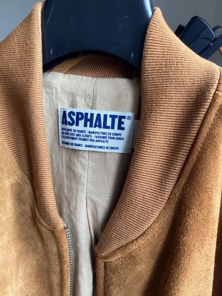 braune Lederjacke Wildleder Asphalte Medium in Mannheim