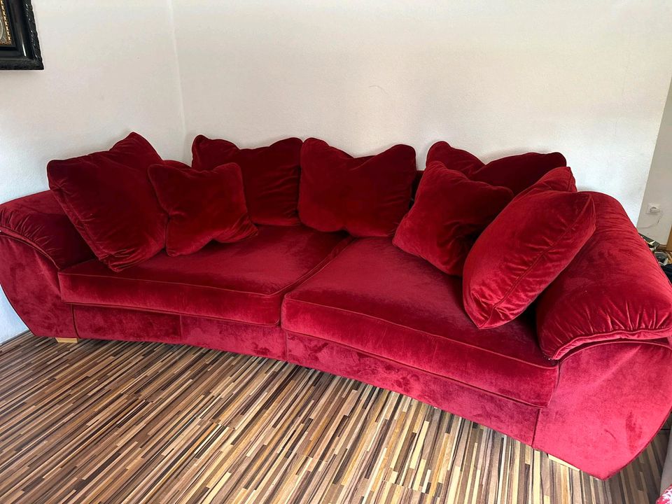 Big Sofa Samt Rot in Bremerhaven