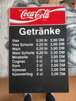 CocaCola Preisliste Aushang Werbeschild Werbung Vintage Saarland - Püttlingen Vorschau