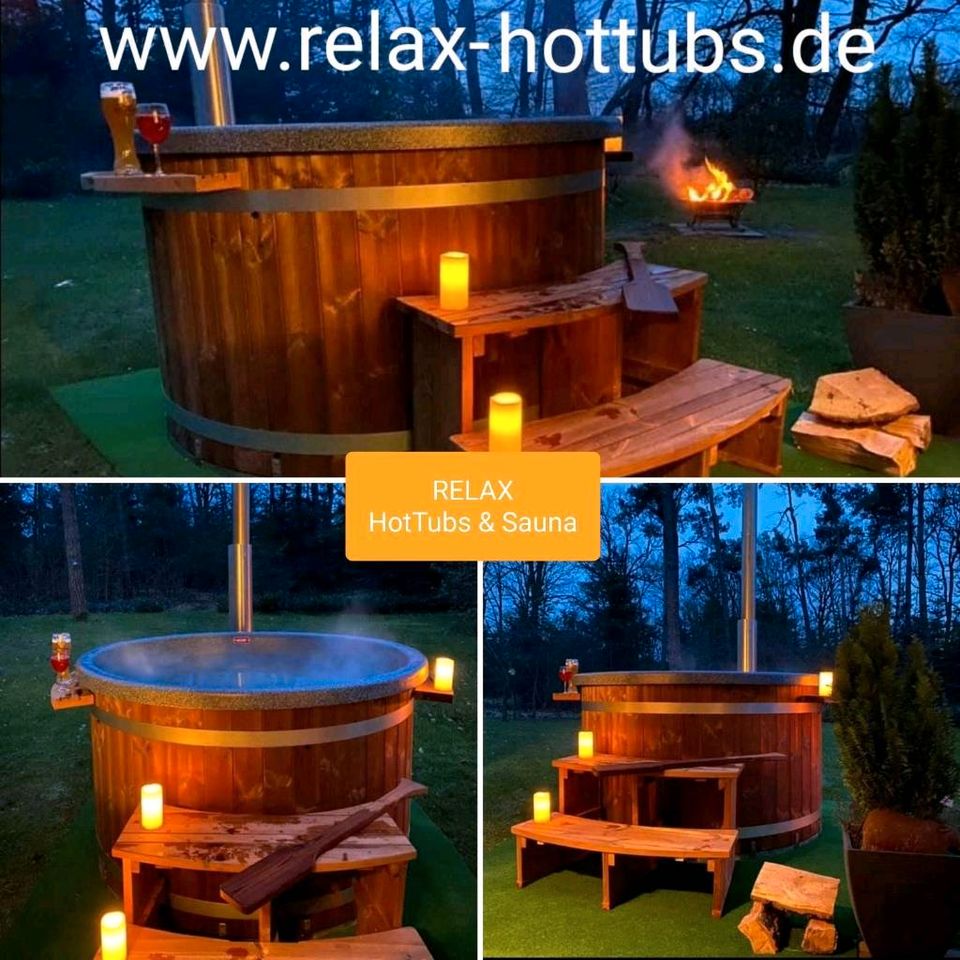 Mobile Sauna HOTTUB Saunafass Badefass mieten Wellness in Grönheim