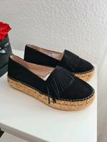 Espadrilles mit Plateau. Schwarz. Veloursleder Bayern - Augsburg Vorschau