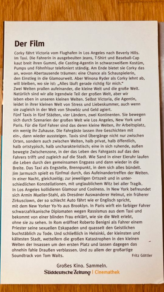 DVD Kult • Jim Jarmusch „Night on Earth“ Süddeutsche Zeitung in Frankfurt am Main