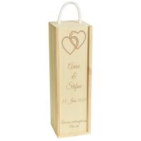 Personalisierte Weinbox zur Hochzeit 33x9x9cm natur - Geschenk Nordrhein-Westfalen - Heiden Vorschau