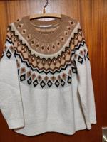 Only Woll - Pullover Gr. L weiß/braun/schwarz Niedersachsen - Seesen Vorschau