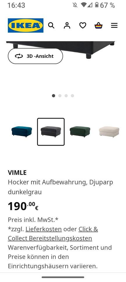 Neuwertiger Hocker Ikea vimle in Dortmund