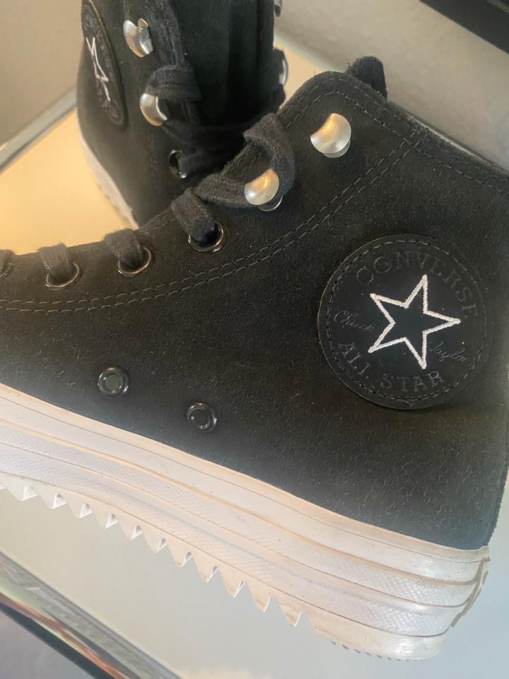 Converse Chucks High Top Sneaker Leder Damen Gr. 37,5 Schwarz in Feuchtwangen