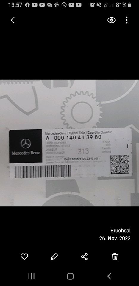 Mercedes-Benz Dosiergerät für Adblue-System Lkw in Hambrücken