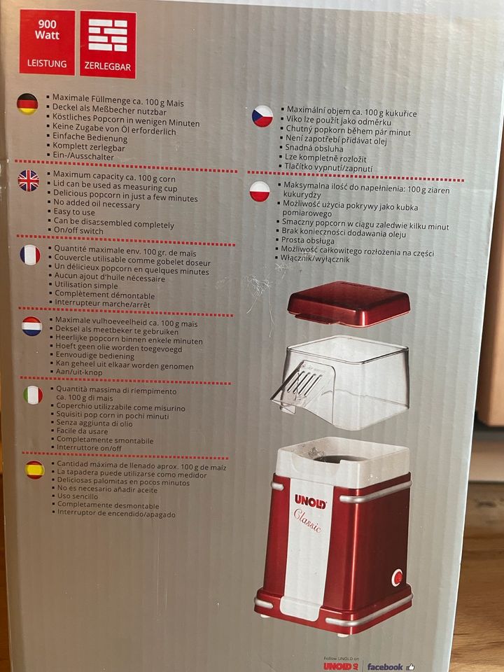 Unold Popcornmaschine  Heißluft in Eisenberg 