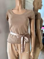 Strick Knit Shirt mit Satin Bindeband Gürtel Optik 38 Rheinland-Pfalz - Trier Vorschau