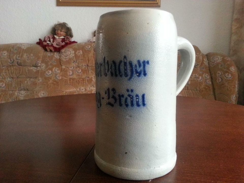 alter Lauterbacher Burg-Bräu Krug Bierkrug 0,9 L Sammlerstück in Floh-Seligenthal-Floh